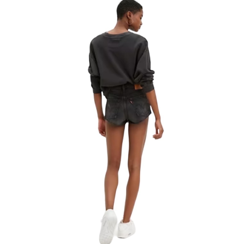 LEVI’S 501 PREMIUM RAW HEM BLACK JEANS SHORTS